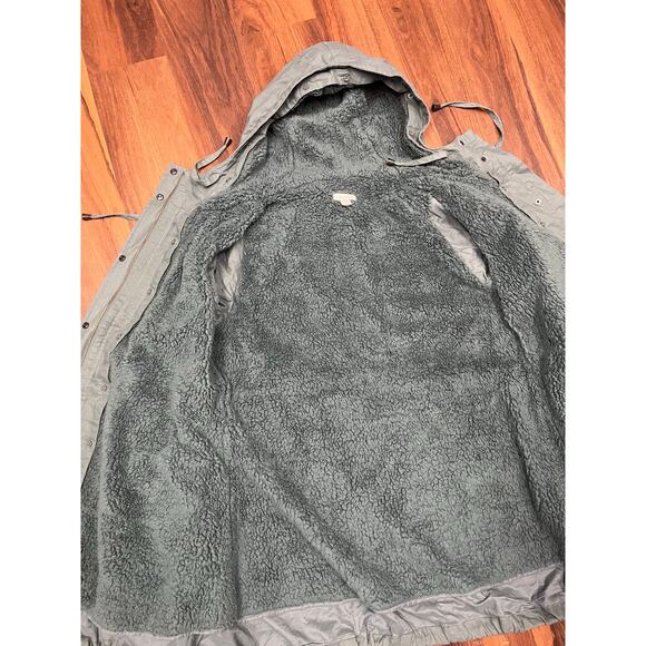 Garnet Hill Green Sherpa Lined 2-in-1 Parka Coat Women’s 14 Utility Chore Barn - Picture 11 of 11